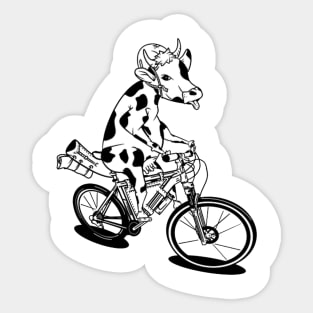 Cow riding a bicycle Sticker